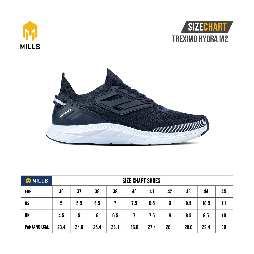 Mills Sepatu Lari Running Shoes Treximo Hydra M2  White / Grey / DK. Grey 9103503