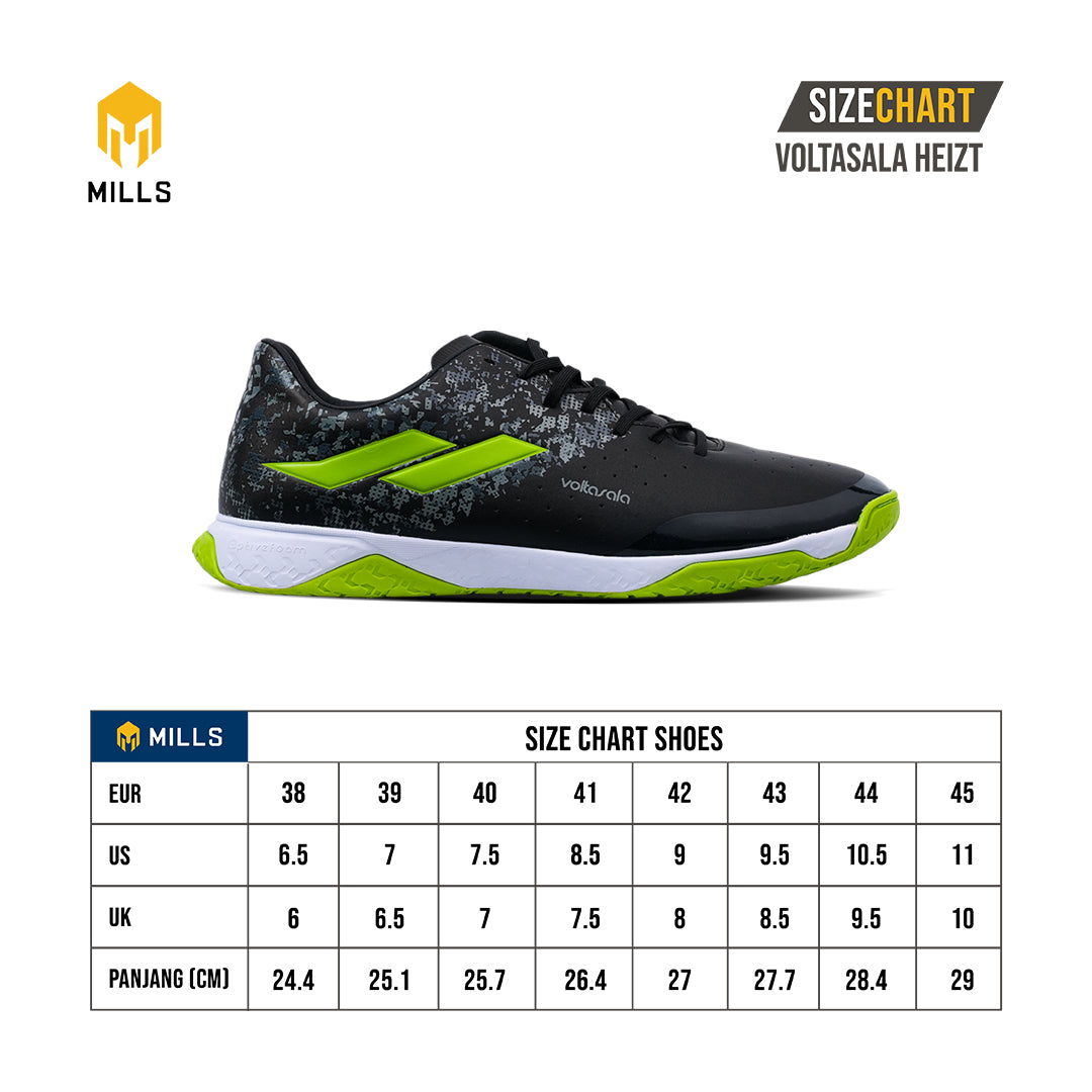 MILLS Sepatu Futsal Voltasala Heizt Black / Lime / White 9501206