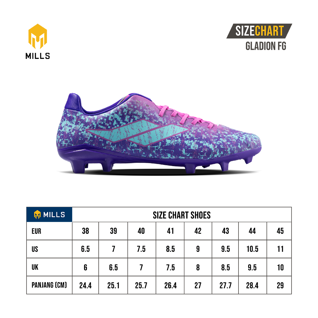 MILLS Sepatu Sepakbola Gladion FG Purple / Violet / Cyan 9304203