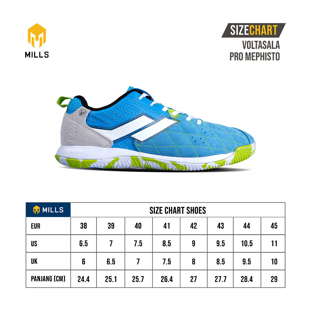 MILLS Sepatu Futsal Voltasala Pro Mephisto Ocean. Blue / White / Neon 9501401