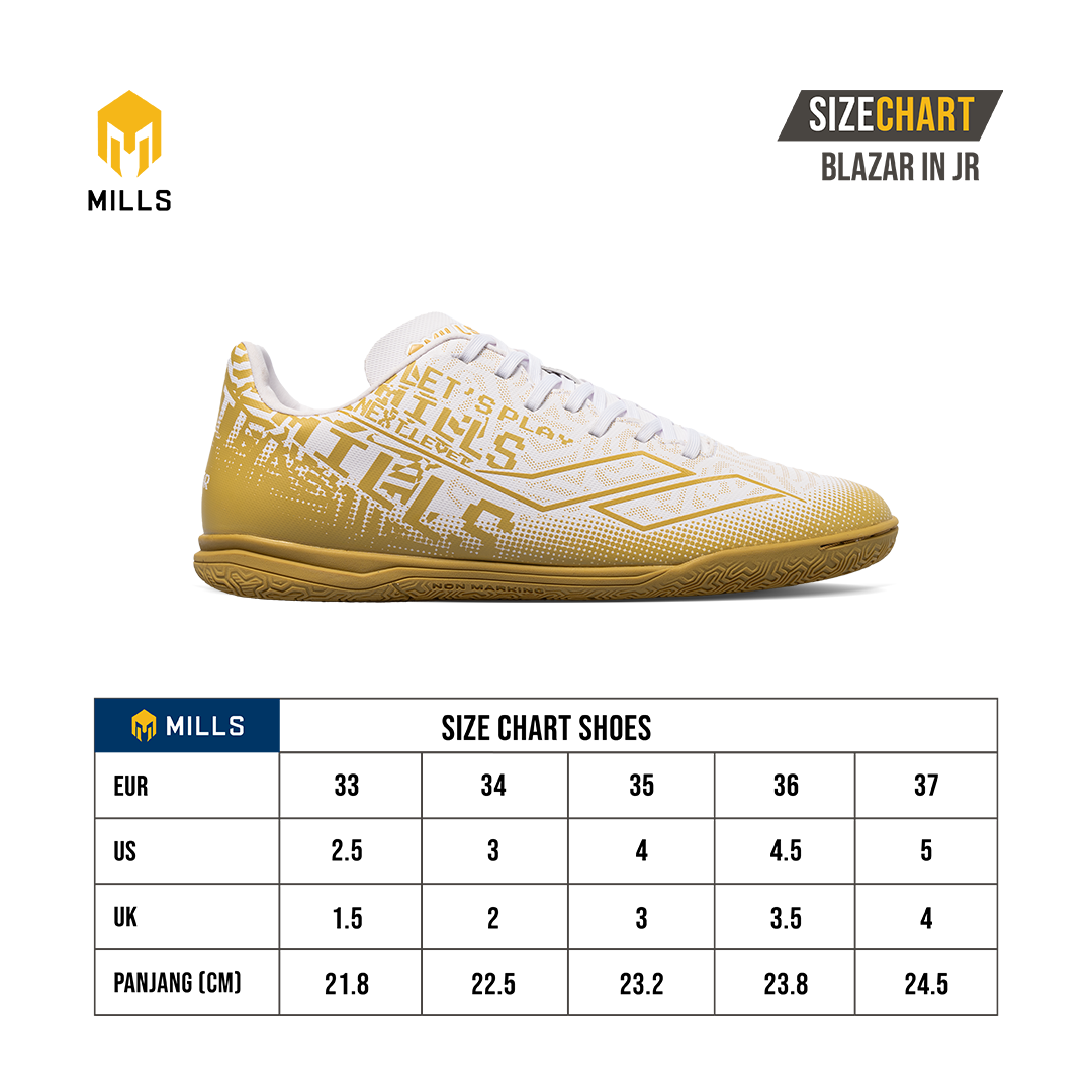 MILLS Sepatu Futsal Blazar IN Jr White / Gold 9800703