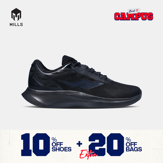 MILLS SEPATU LARI RUNNING SHOES SONIC ALL BLACK 9106301