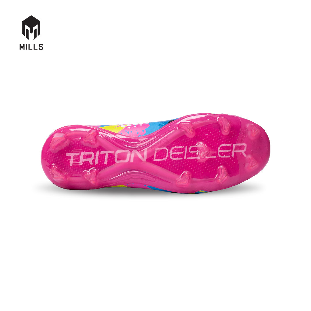 MILLS Sepatu Sepakbola TRITON Deisler 1.1 Elite FG Blue Doodles / Black / Magenta 9301204