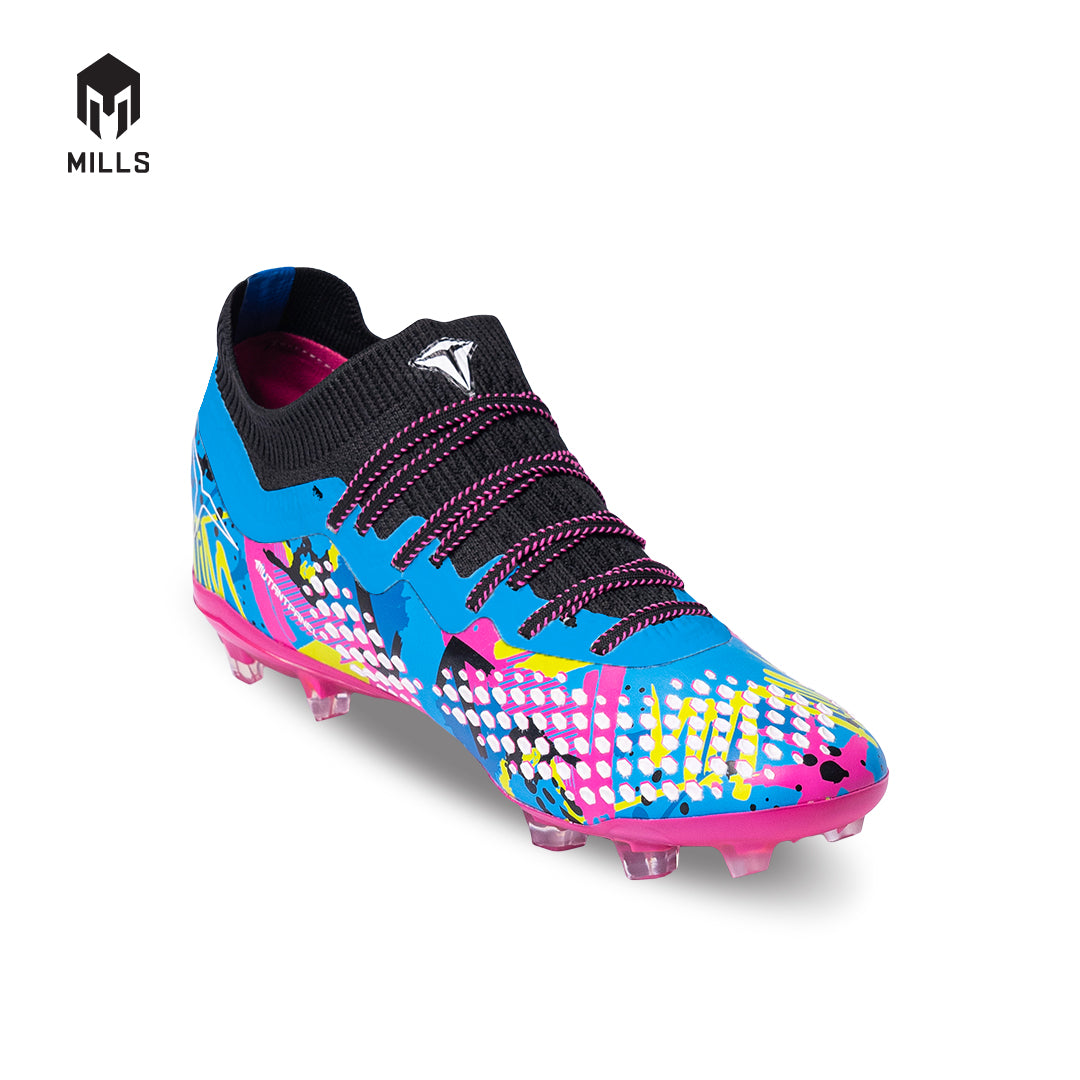 MILLS Sepatu Sepakbola TRITON Deisler 1.1 Elite FG Blue Doodles / Black / Magenta 9301204