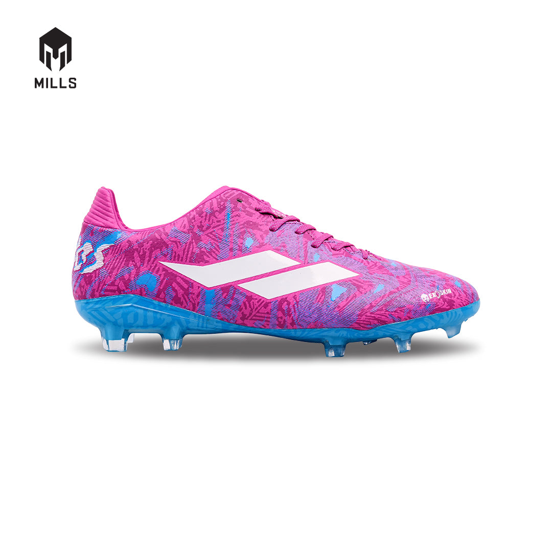 MILLS Sepatu Sepakbola TROYA CHAOS FG Magenta/Lt. Blue/White 9302007