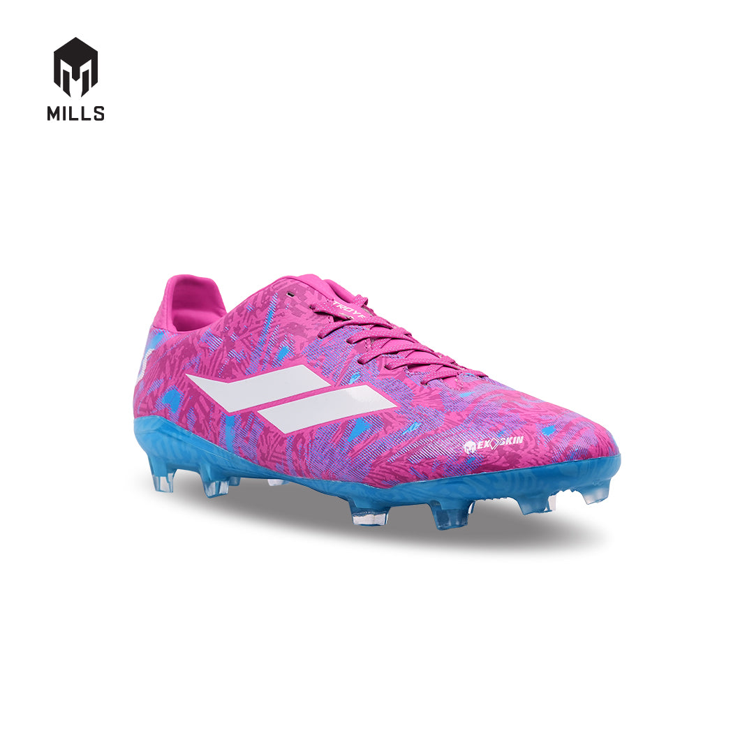 MILLS Sepatu Sepakbola TROYA CHAOS FG Magenta/Lt. Blue/White 9302007