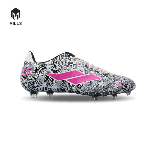 MILLS Sepatu Sepakbola TROYA CHAOS FG White / Black / Magenta 9302005