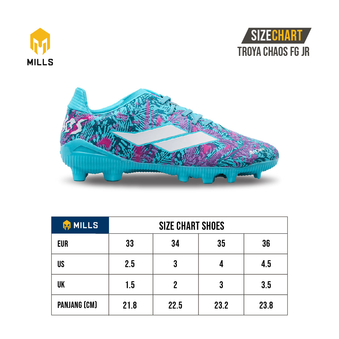 MILLS Sepatu Sepakbola TROYA CHAOS FG JR Magenta / LT. Blue / White 9200603