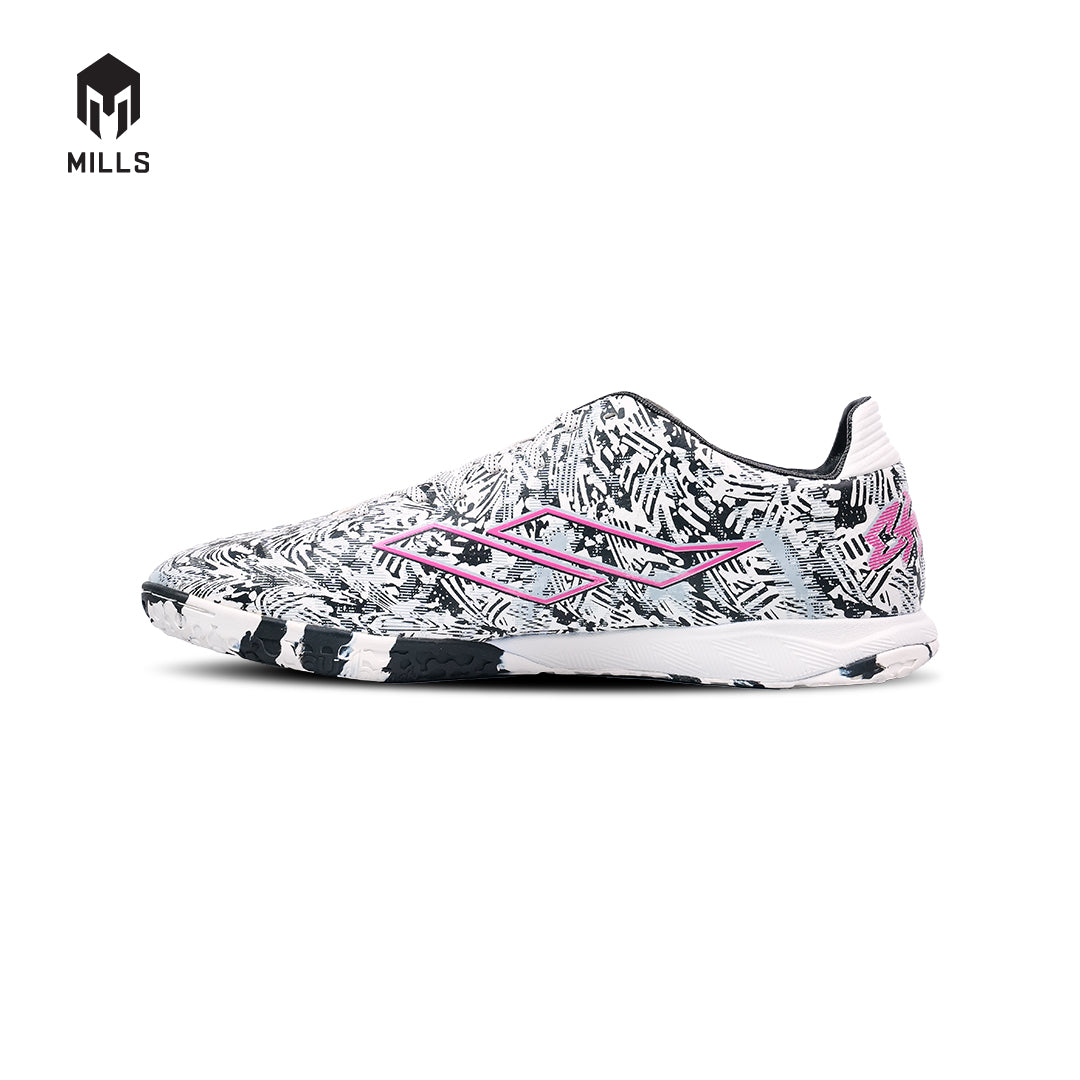 MILLS Sepatu Futsal Troya Chaos IN White / Black / Magenta 9402005