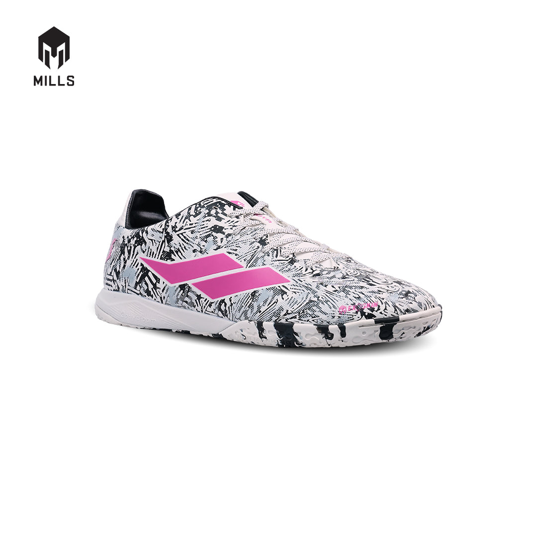 MILLS Sepatu Futsal Troya Chaos IN White / Black / Magenta 9402005