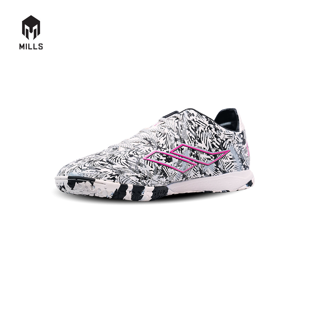 MILLS Sepatu Futsal Troya Chaos IN White / Black / Magenta 9402005