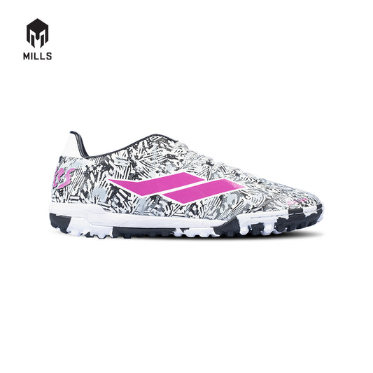 MILLS Sepatu Futsal Troya Chaos Turf White / Black / Magenta 9001101