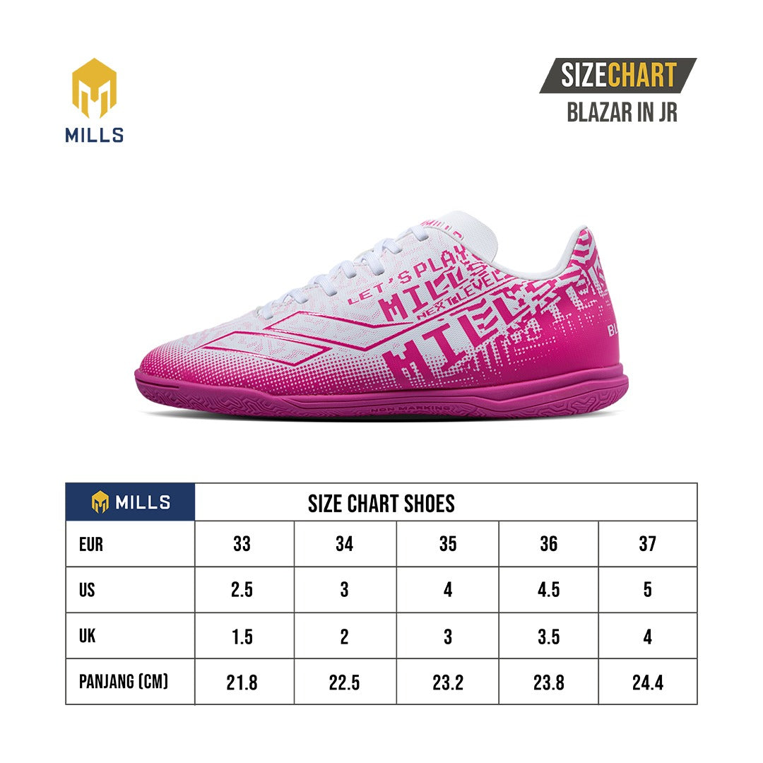 MILLS Sepatu Futsal Blazar IN JR WHITE/MAGENTA 9800704