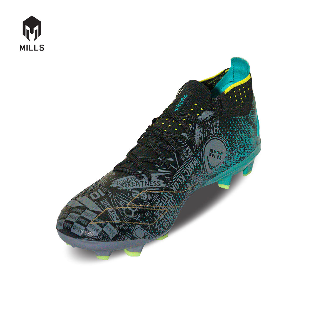 MILLS Sepatu Sepakbola Xyclops ACG MK II Elite FG Phantom. Black / Spectra.Green 9303502