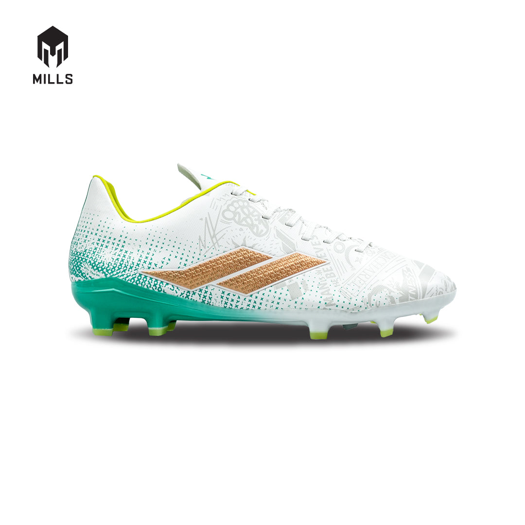 MILLS Sepatu Sepakbola Xyclops ACG MK II Prime FG White / Spectra. Green 9303601