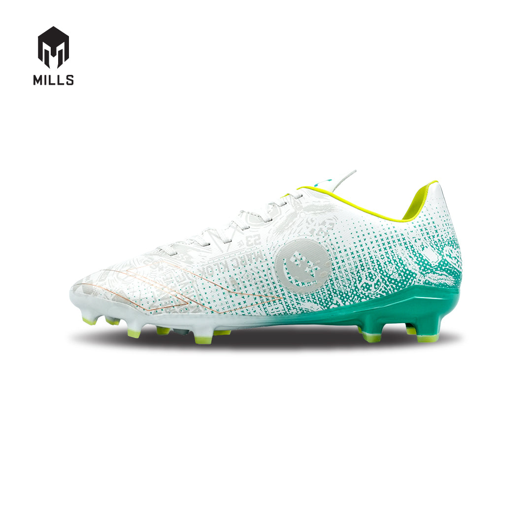 MILLS Sepatu Sepakbola Xyclops ACG MK II Prime FG White / Spectra. Green 9303601