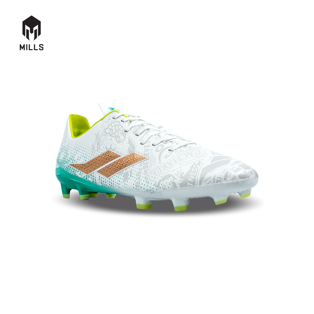 MILLS Sepatu Sepakbola Xyclops ACG MK II Prime FG White / Spectra. Green 9303601