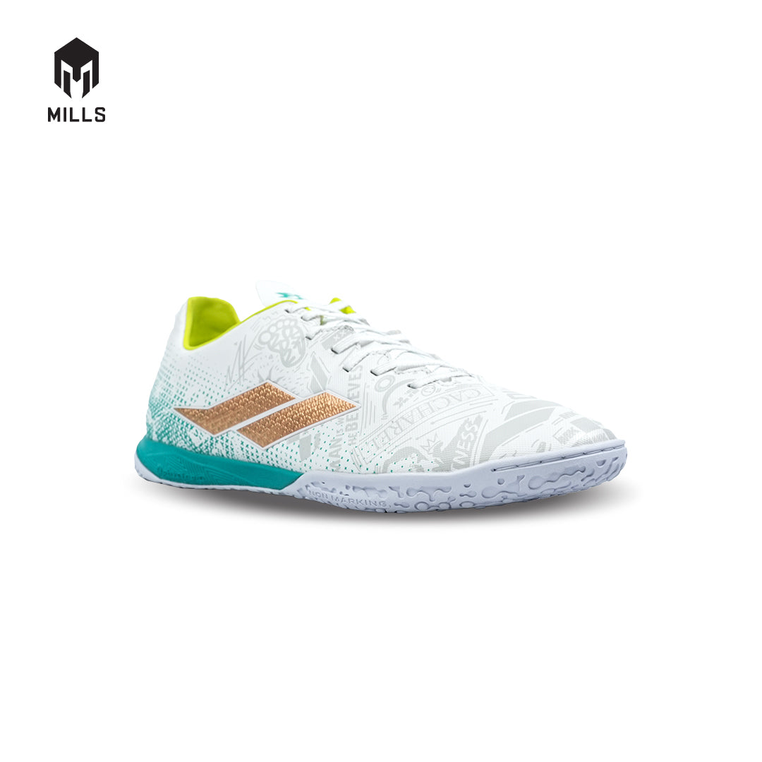 MILLS Sepatu Futsal Xyclops ACG MK II Prime In White / Spectra. Green 9402701