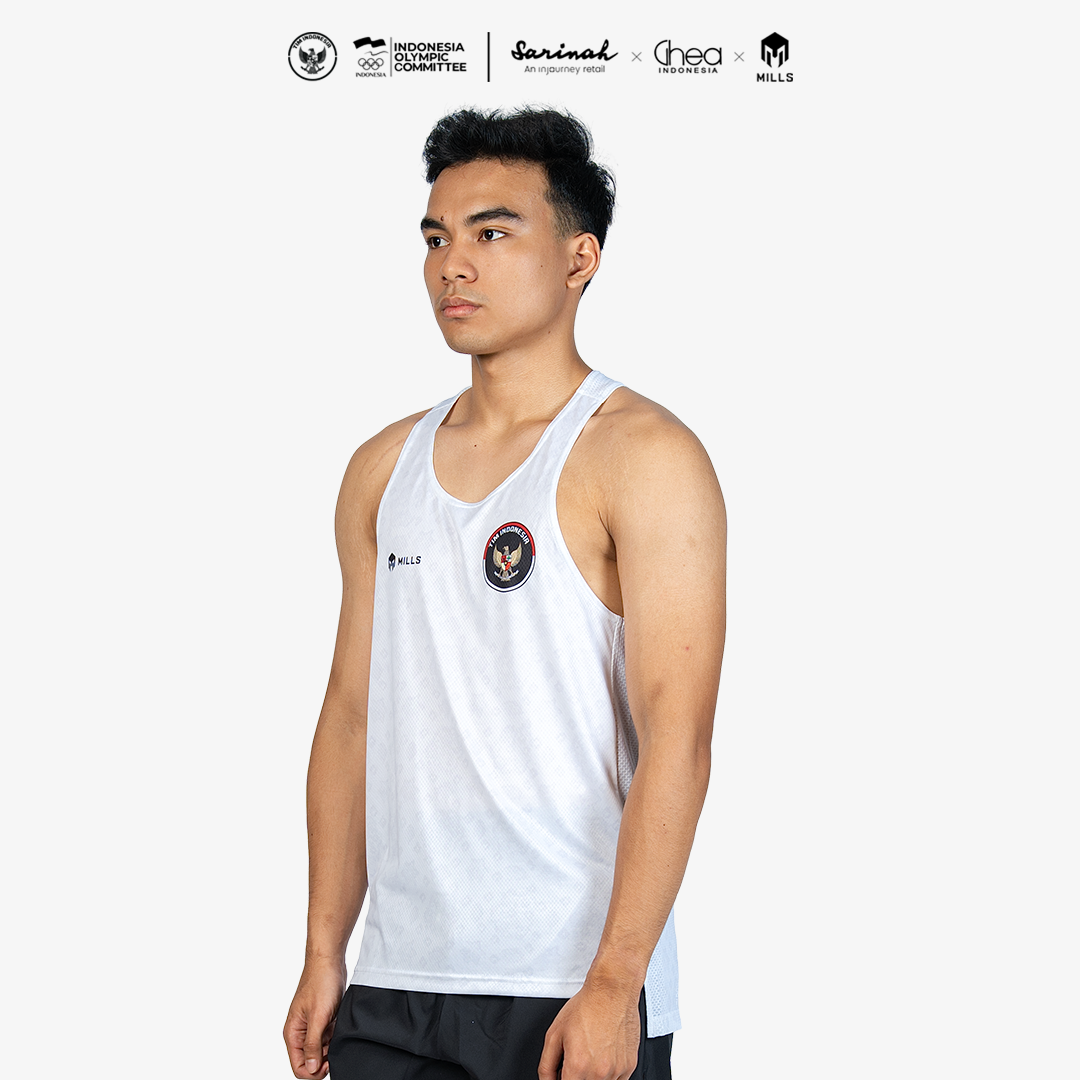 MILLS ASIAN GAMES AWAY ATHLETIC TANK TOP MEN WHITE 01100115 20AGM