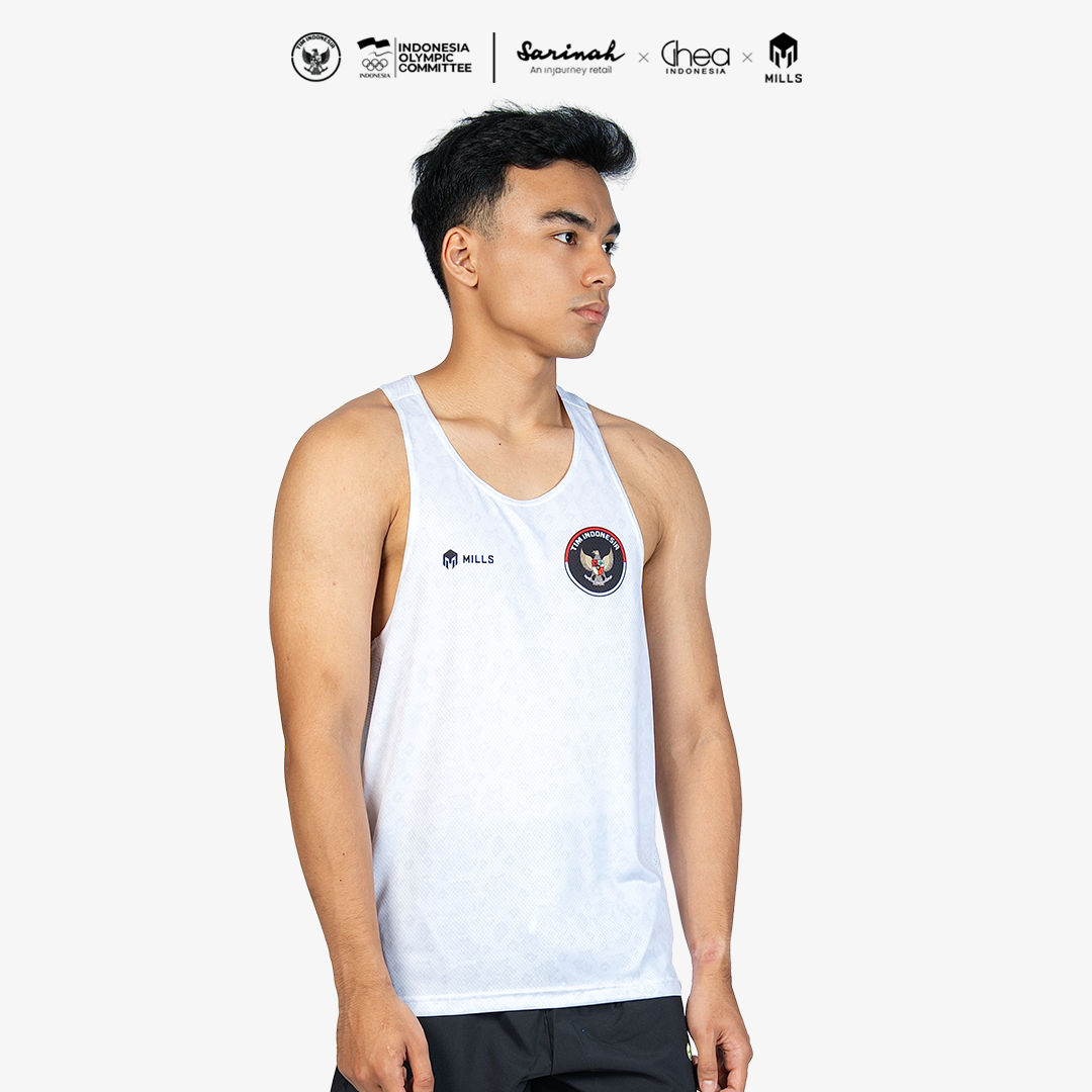 MILLS ASIAN GAMES AWAY ATHLETIC TANK TOP MEN WHITE 01100115 20AGM