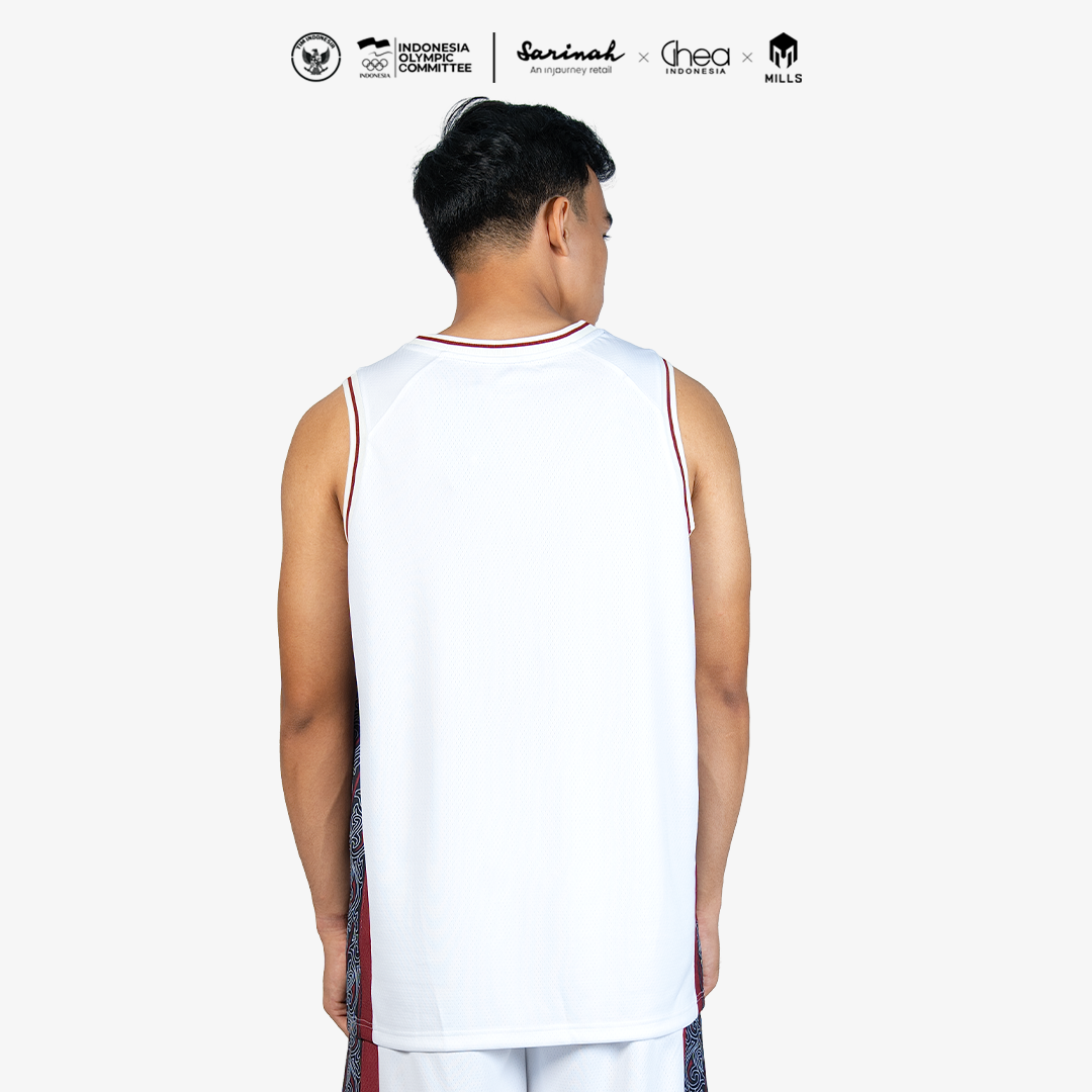 MILLS ASIAN GAMES AWAY BASKETBALL JERSEY MEN WHITE 01100111 20AGM