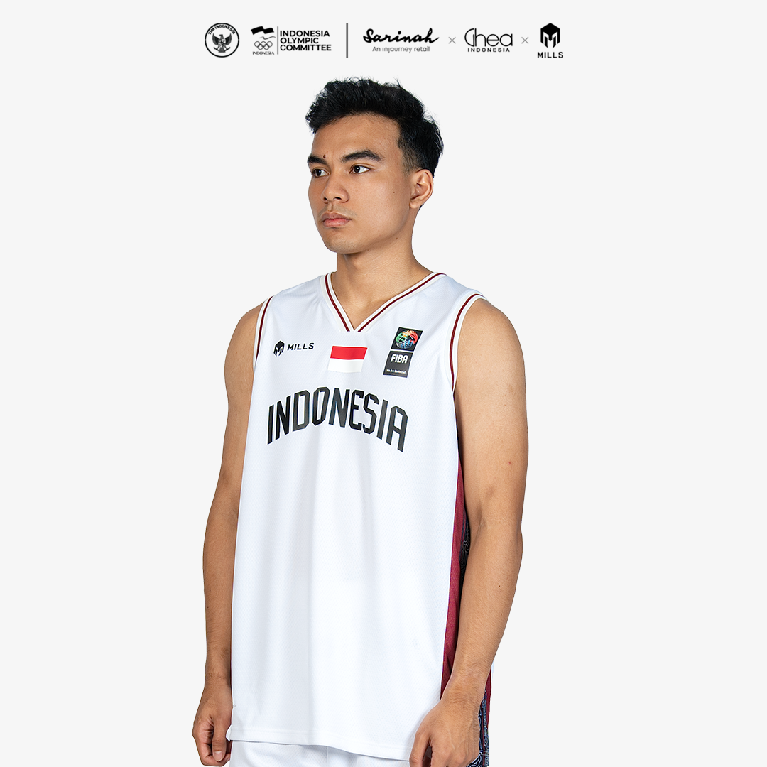 MILLS ASIAN GAMES AWAY BASKETBALL JERSEY MEN WHITE 01100111 20AGM