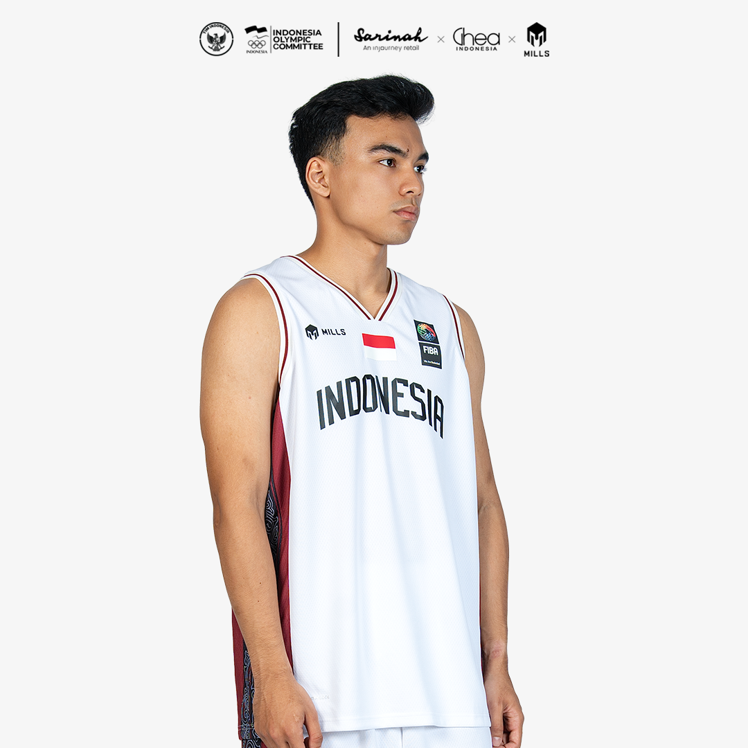 MILLS ASIAN GAMES AWAY BASKETBALL JERSEY MEN WHITE 01100111 20AGM