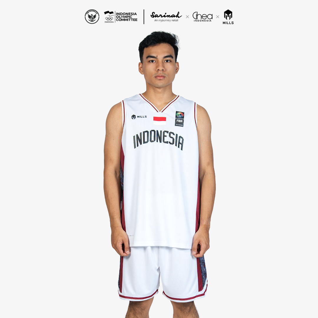 MILLS ASIAN GAMES AWAY BASKETBALL JERSEY MEN WHITE 01100111 20AGM