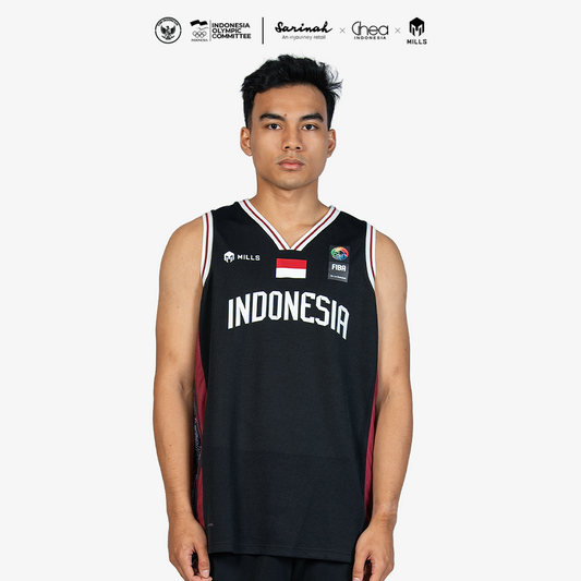 MILLS ASIAN GAMES HOME BASKETBALL JERSEY MEN BLACK 01100110 10AGM