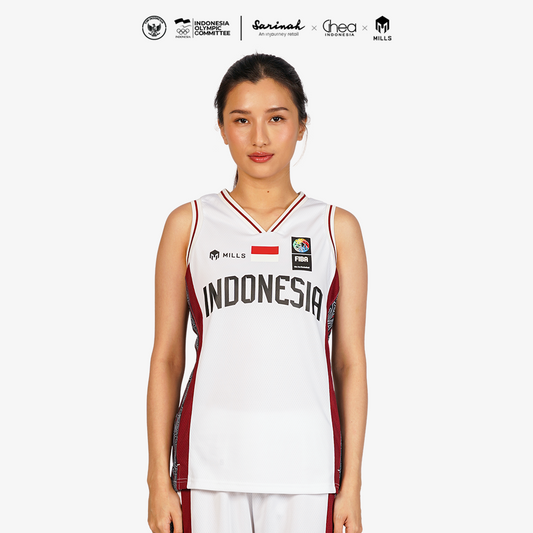 MILLS ASIAN GAMES AWAY BASKETBALL JERSEY WOMEN WHITE 01100113 20AGM