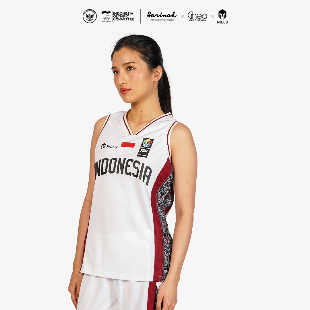 MILLS ASIAN GAMES AWAY BASKETBALL JERSEY WOMEN WHITE 01100113 20AGM