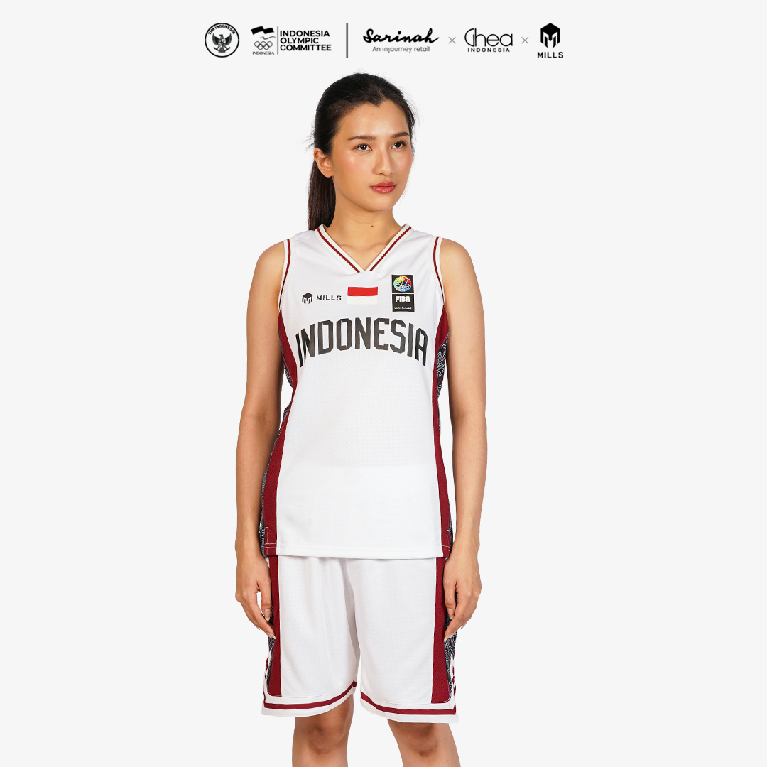 MILLS ASIAN GAMES AWAY BASKETBALL JERSEY WOMEN WHITE 01100113 20AGM