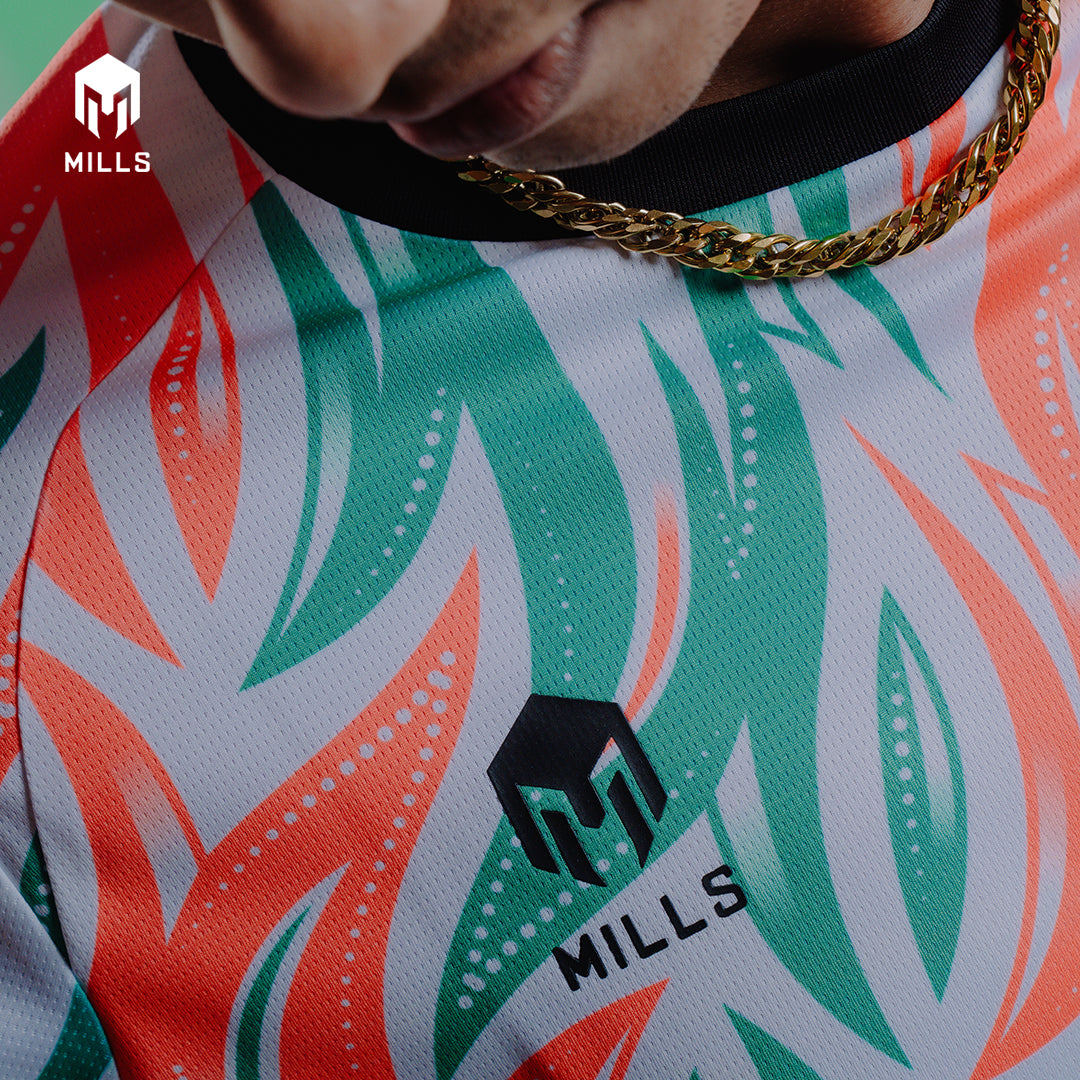 MILLS BAJU OLAHRAGA JERSEY SEPAKBOLA FOOTBALL FUTSAL SOCCER JERSEY BBS 2.0 FOOTBALL JERSEY PINK/GREEN 00100644