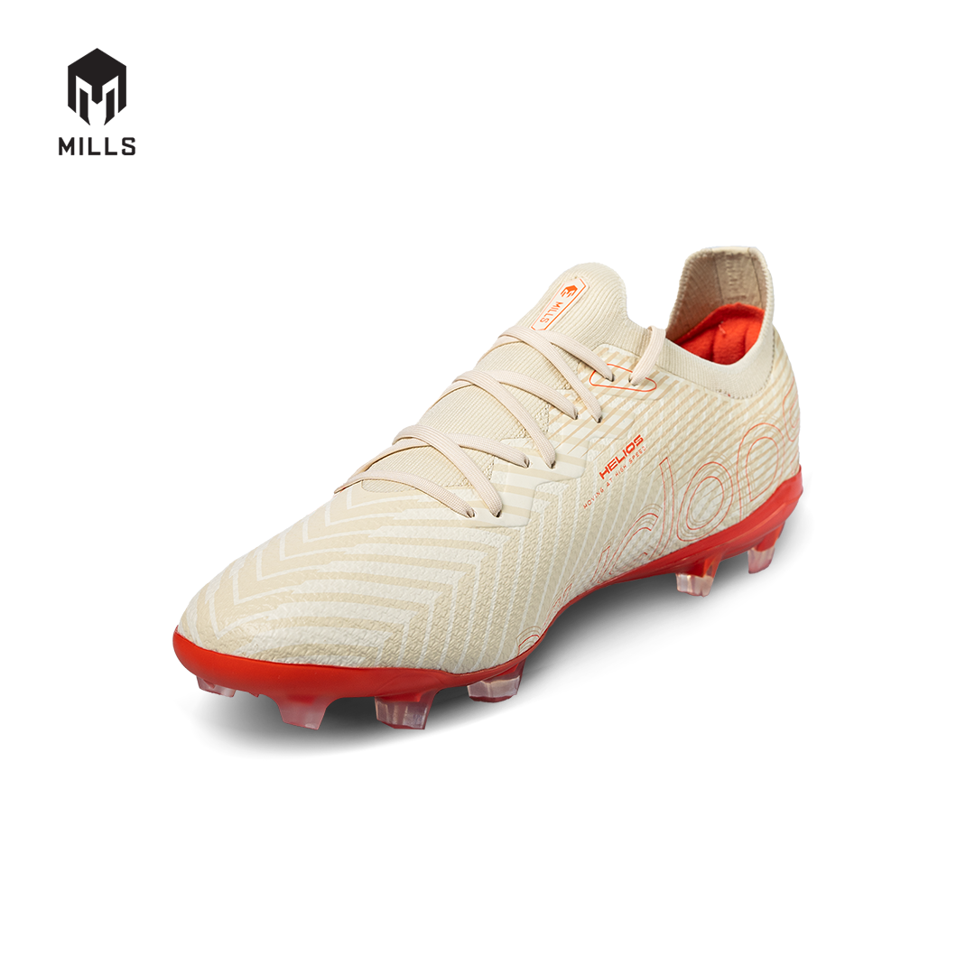 MILLS Sepatu Sepakbola Xyclops Helios FG Beige / Bright Red 9304901