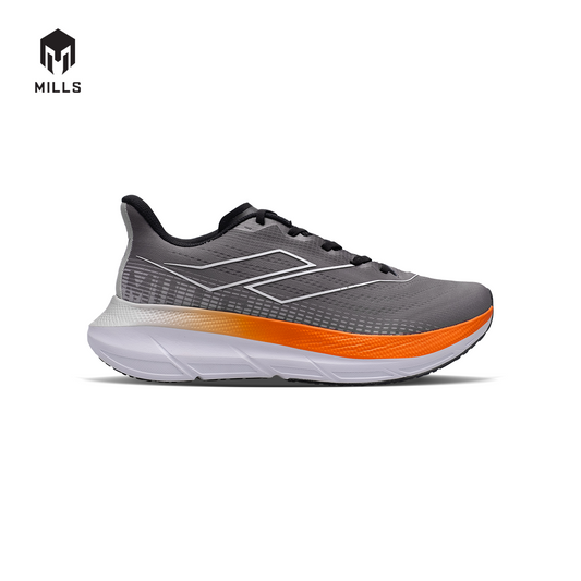 Mills Sepatu Lari Running Shoes Enermax Stream DK Grey / Orange / White 9103204