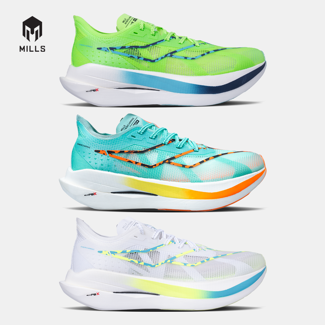 Mills Sepatu Lari Running Shoes Olahraga Saga Black / Grey / Gold 9106004