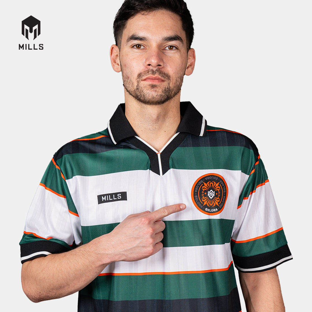 MILLS BAJU OLAHRAGA JERSEY SEPAKBOLA GELORA BLOKE CORE JERSEY WHITE GREEN 00100527