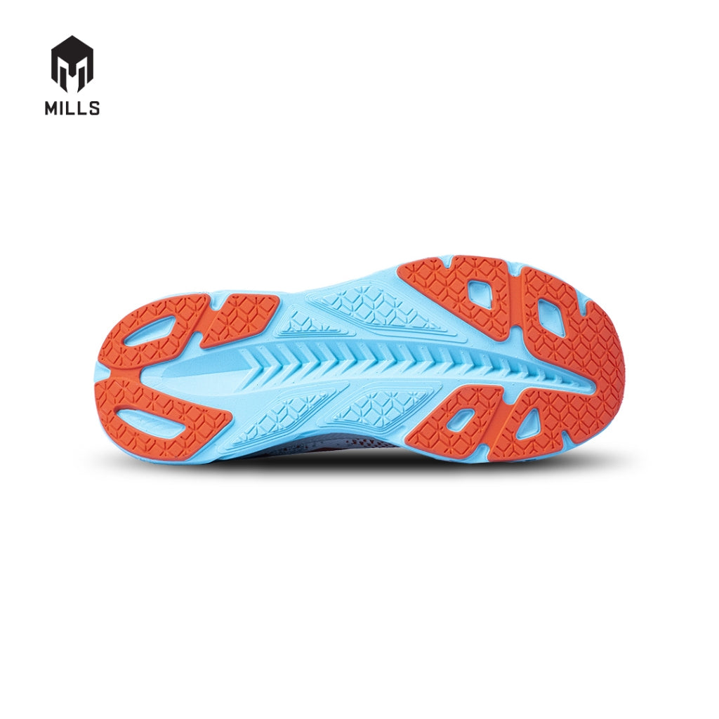 Mills Sepatu Lari Running Shoes Enermax Nanoknit  White / Grey / Tosca 9103103