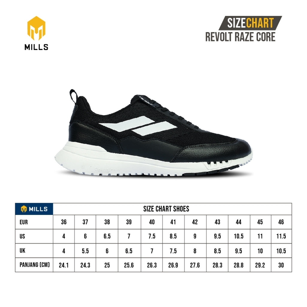 MILLS Sepatu Revolt Raze Core Black / White 9700715