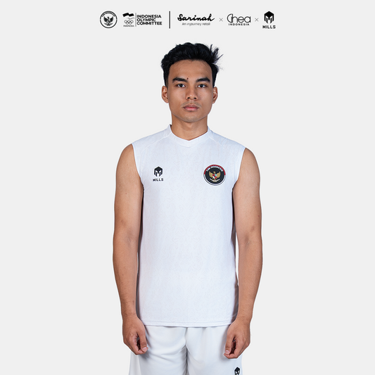MILLS ASIAN GAMES AWAY INDOOR SLEEVELESS MEN WHITE 01100107 20AGM