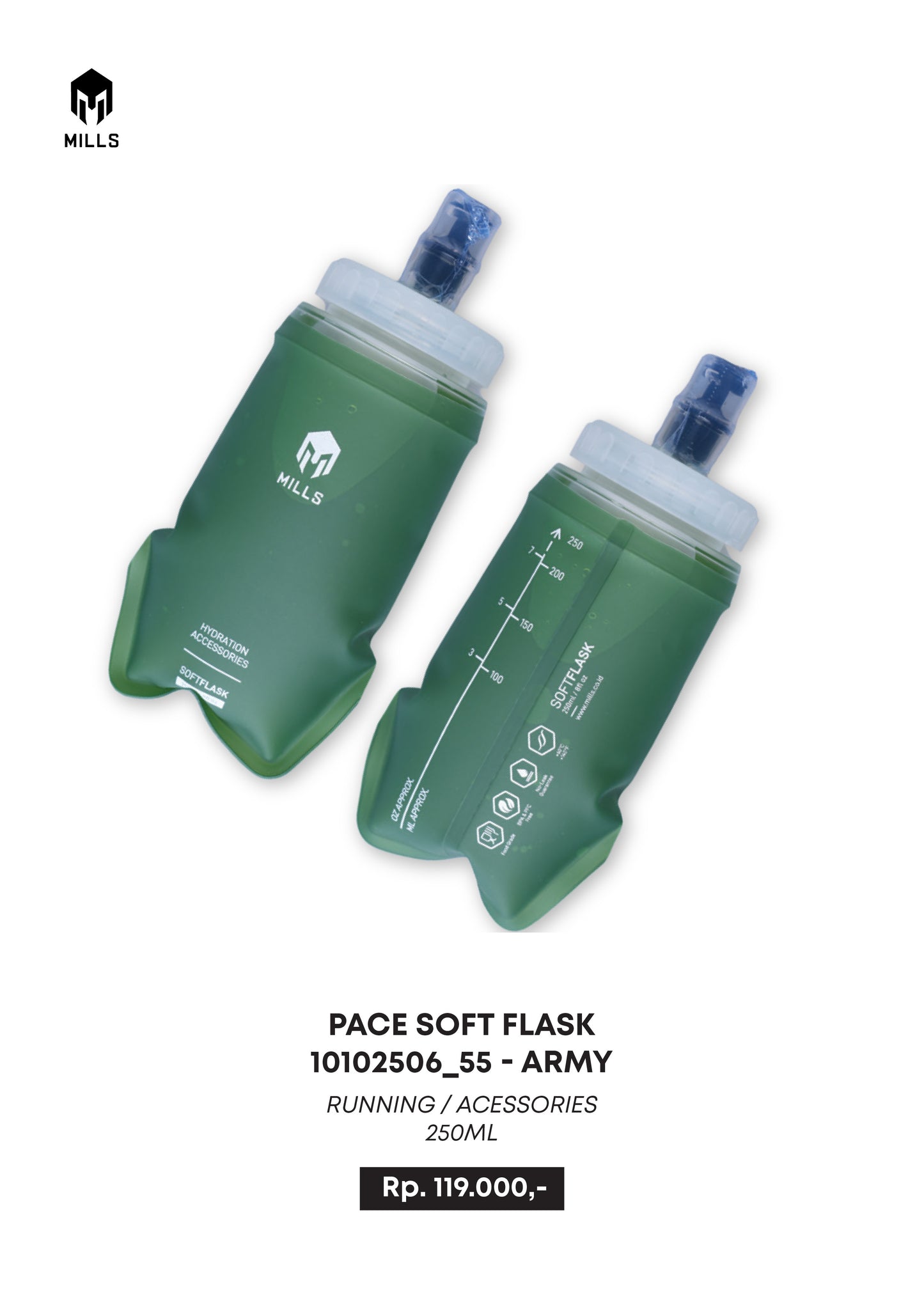 MILLS BOTOL MINUM RUNNING PACE SOFT FLASK 250ML 10102506