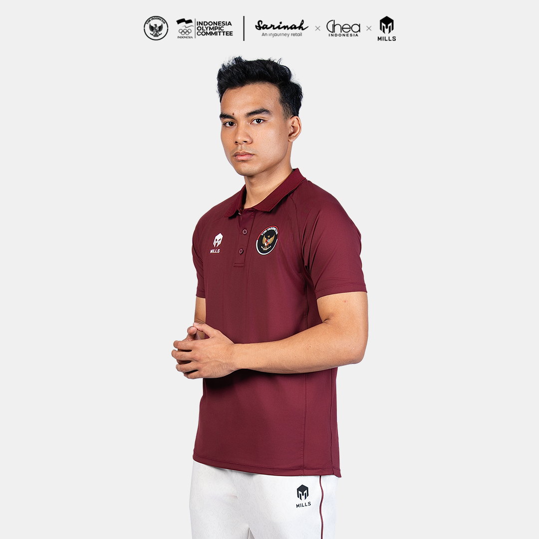 MILLS ASIAN GAMES PERFORMANCE POLO SHIRT MAROON 00700367_96AGM