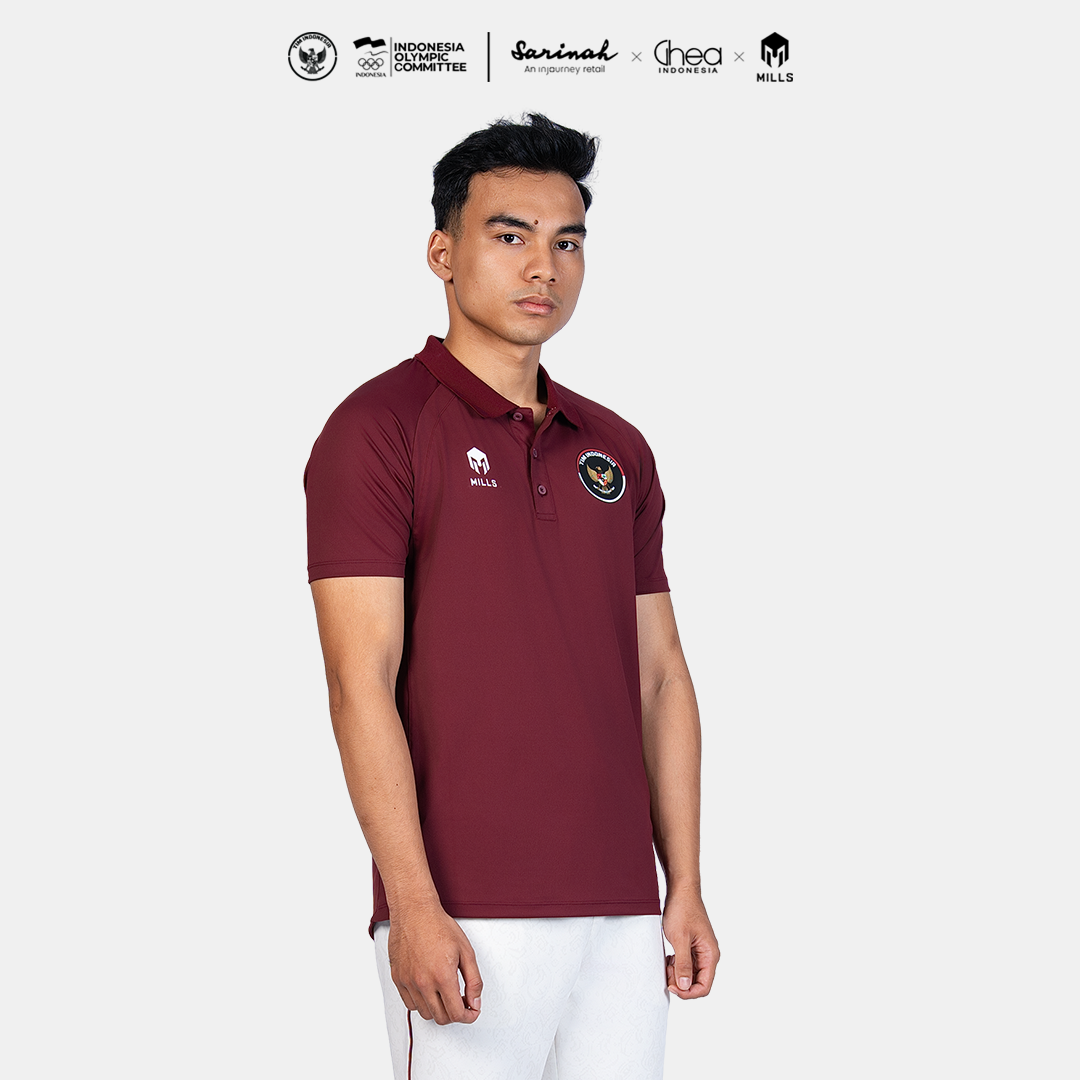 MILLS ASIAN GAMES PERFORMANCE POLO SHIRT MAROON 00700367_96AGM