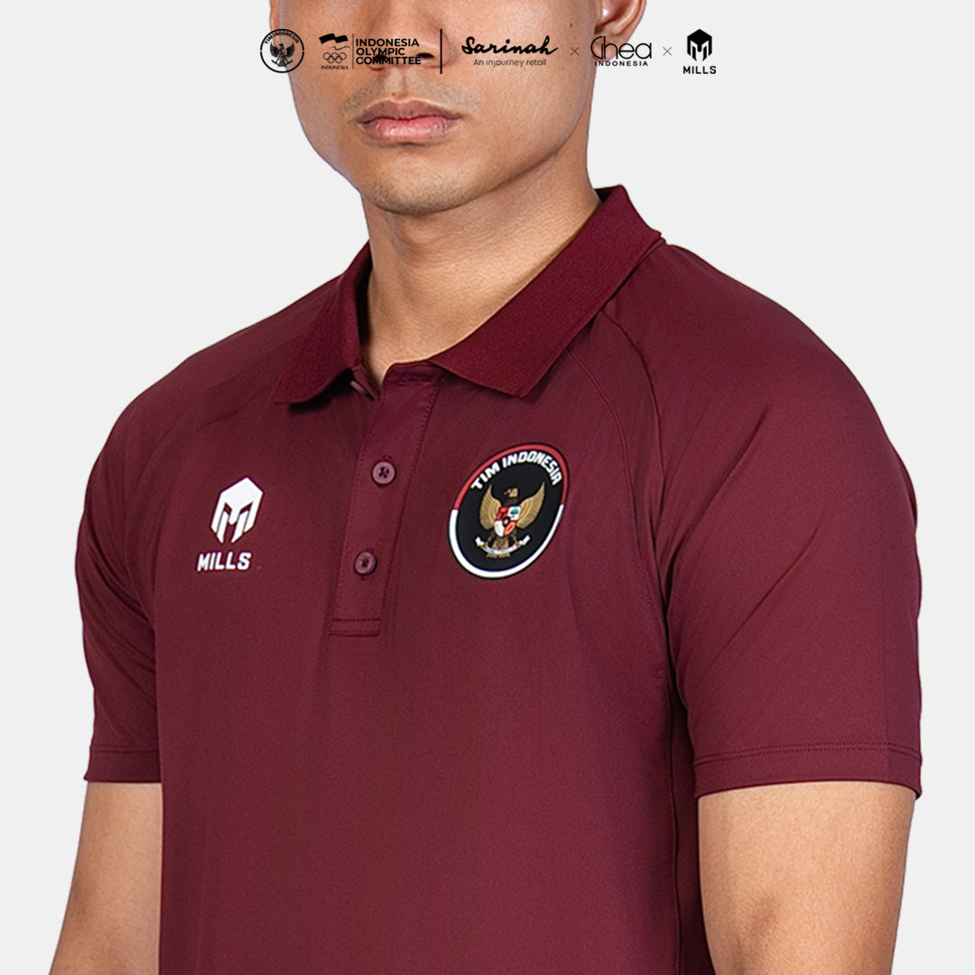 MILLS ASIAN GAMES PERFORMANCE POLO SHIRT MAROON 00700367_96AGM