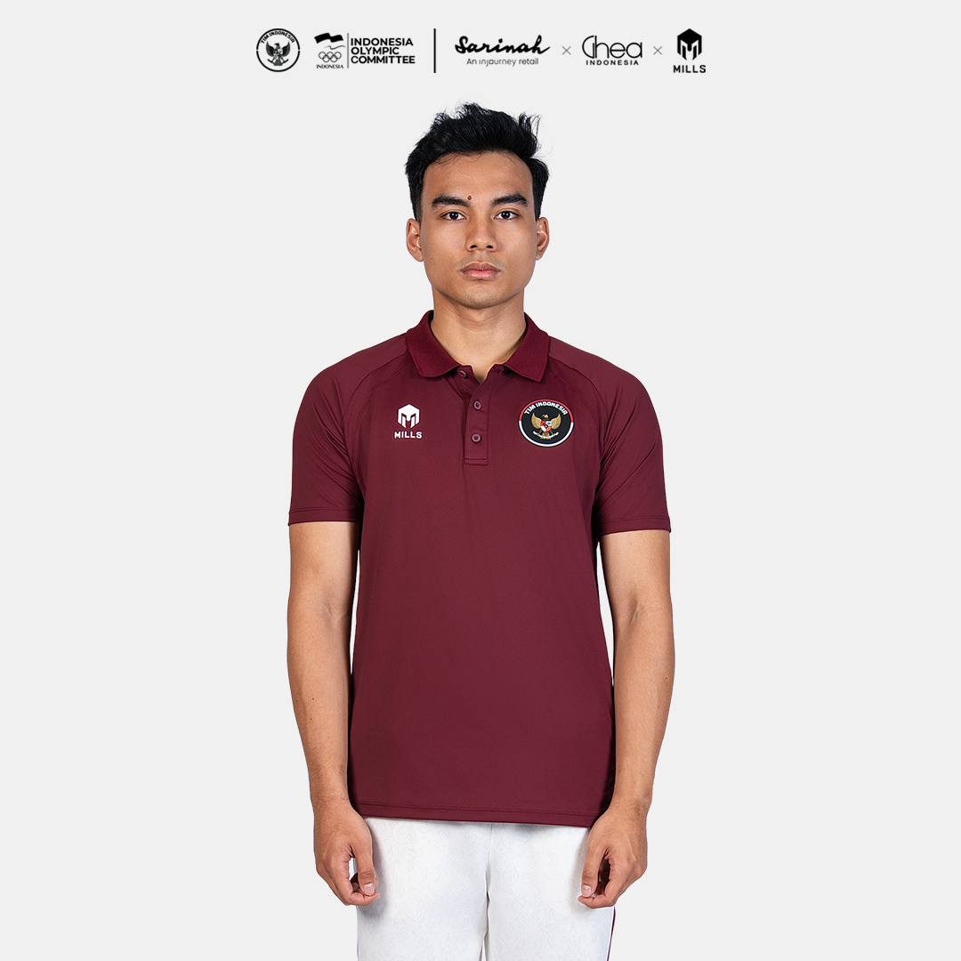 MILLS ASIAN GAMES PERFORMANCE POLO SHIRT MAROON 00700367_96AGM