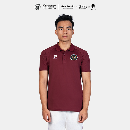 MILLS ASIAN GAMES PERFORMANCE POLO SHIRT MAROON 00700367_96AGM
