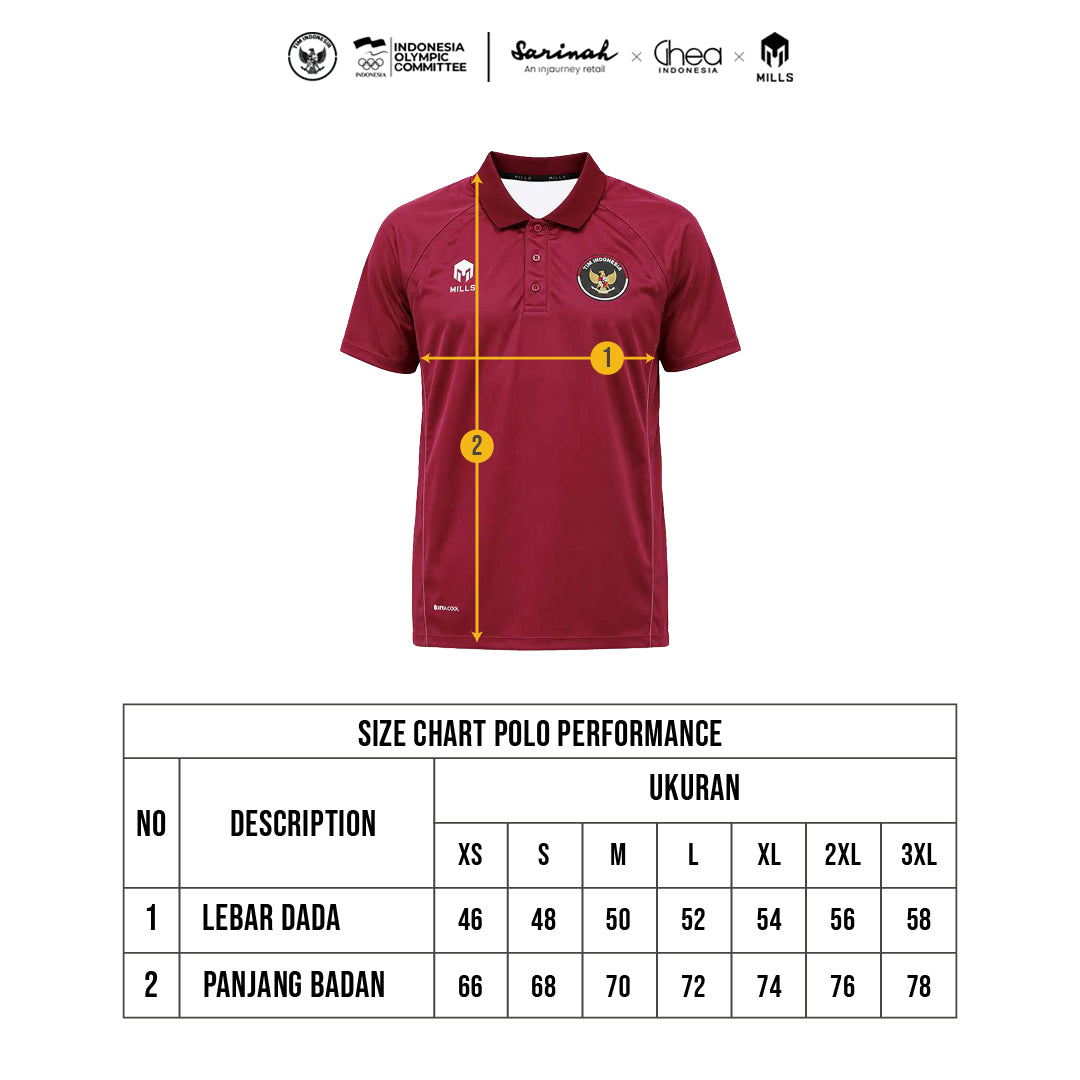 MILLS ASIAN GAMES PERFORMANCE POLO SHIRT MAROON 00700367_96AGM