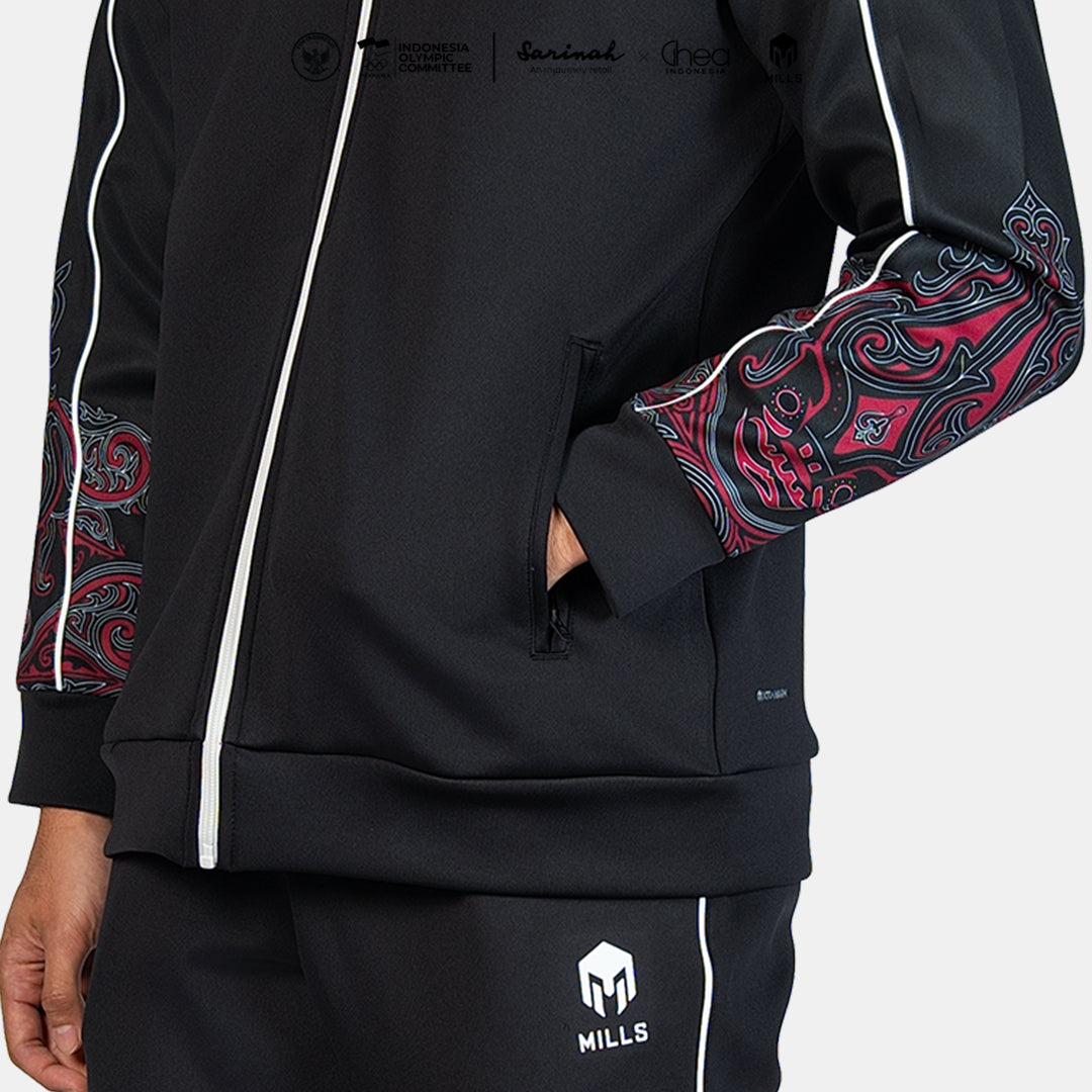 MILLS ASIAN GAMES TRACK JACKET BLACK 01700380 10AGM
