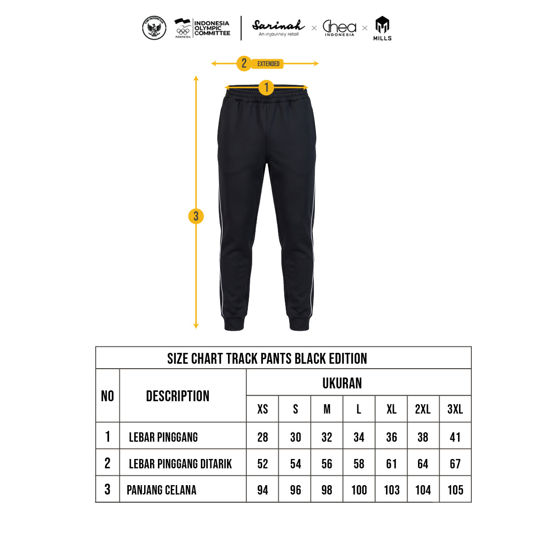 MILLS ASIAN GAMES TRACK PANT BLACK 03000380 10AGM