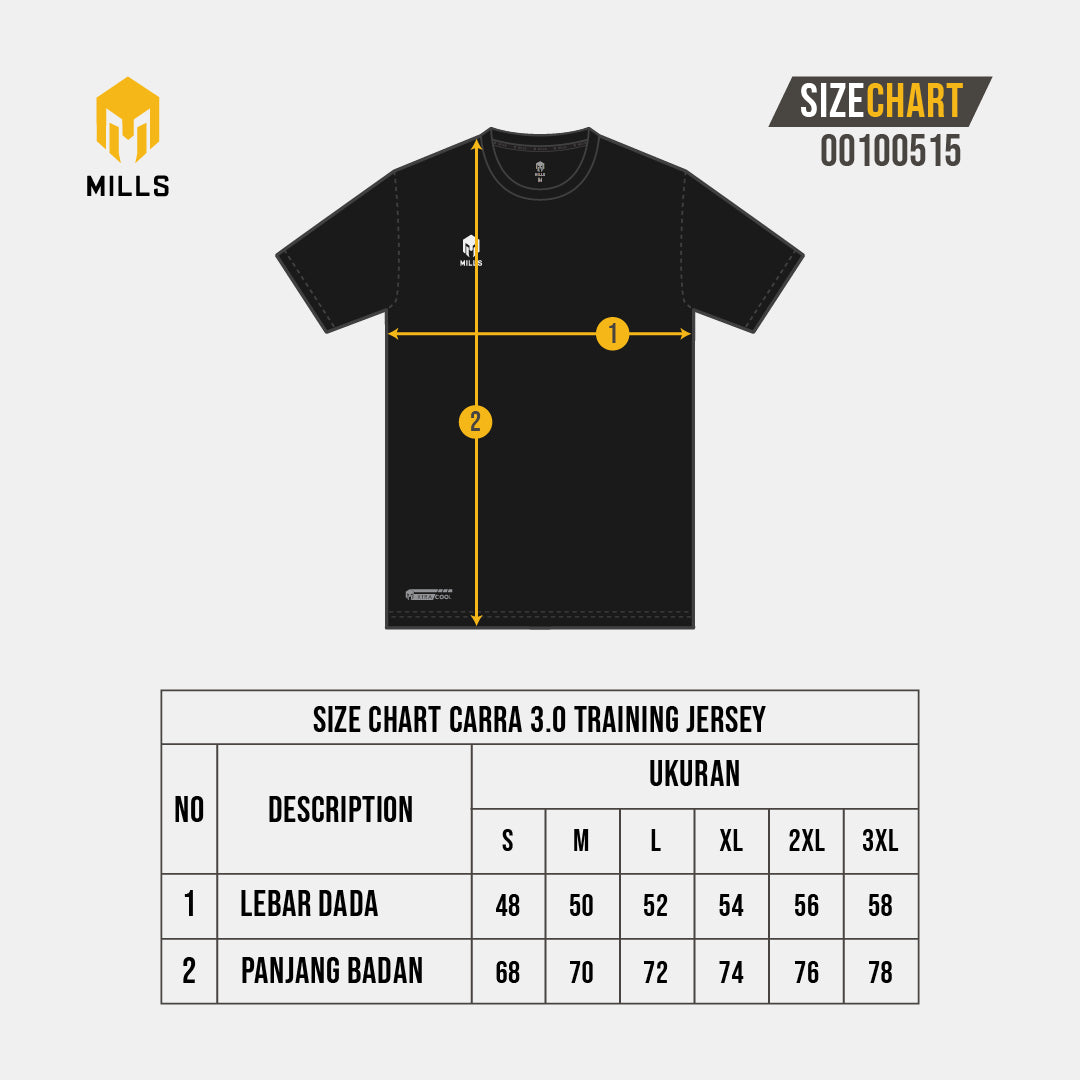 MILLS Baju Olahraga Jersey Sepakbola Football Futsal Soccer Jersey Carra 3.0 00100515